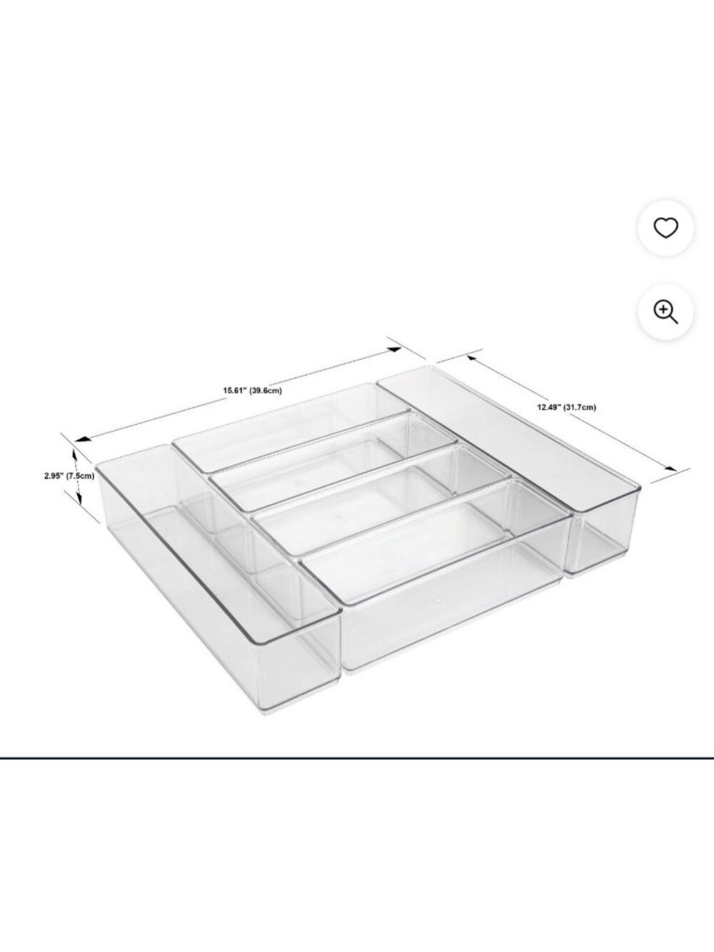 The Home Edit 6 piece drawer storage clear acrylic organizers - Picture 3 of 5